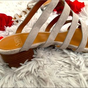 Franc Sarto Cage Sandel Ankle Wrap Arounds